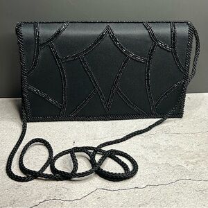 Walborg Black Beaded Evening Clutch